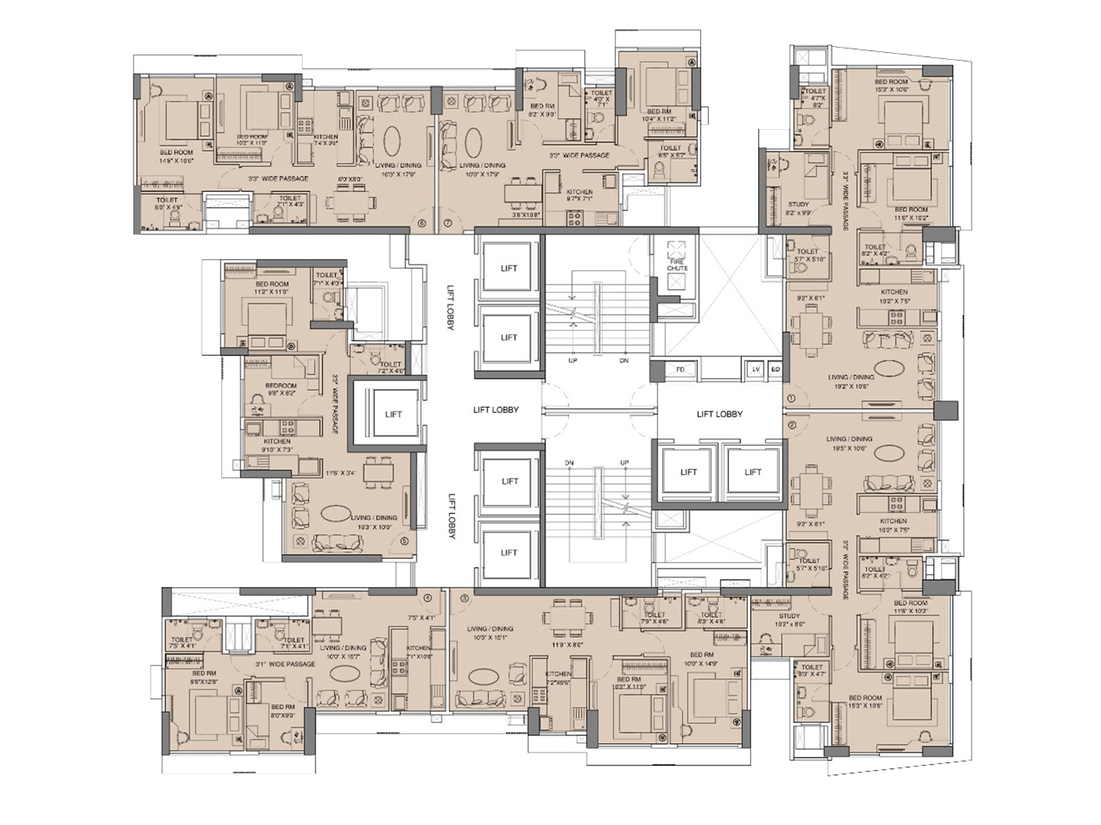 1st & 2nd Avenue Floor plan