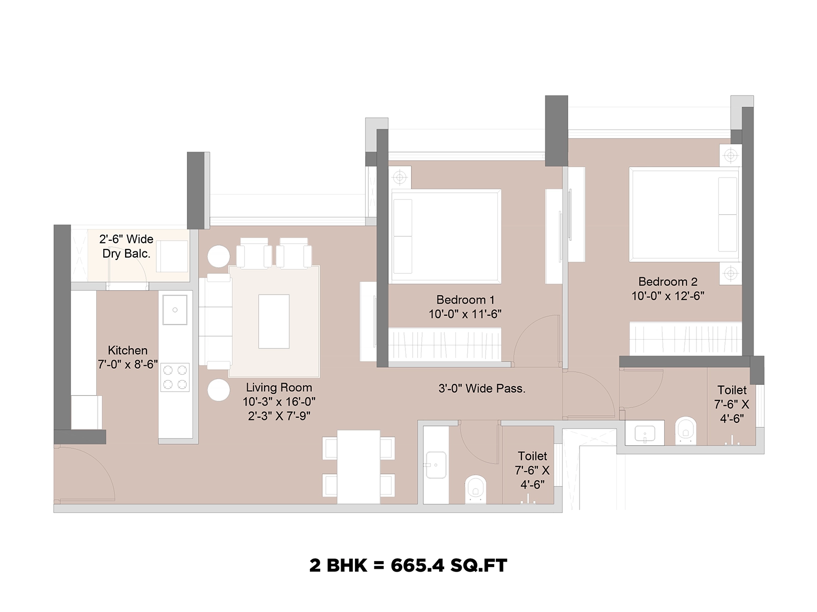 1st & 2nd Avenue Typical Floor PLan