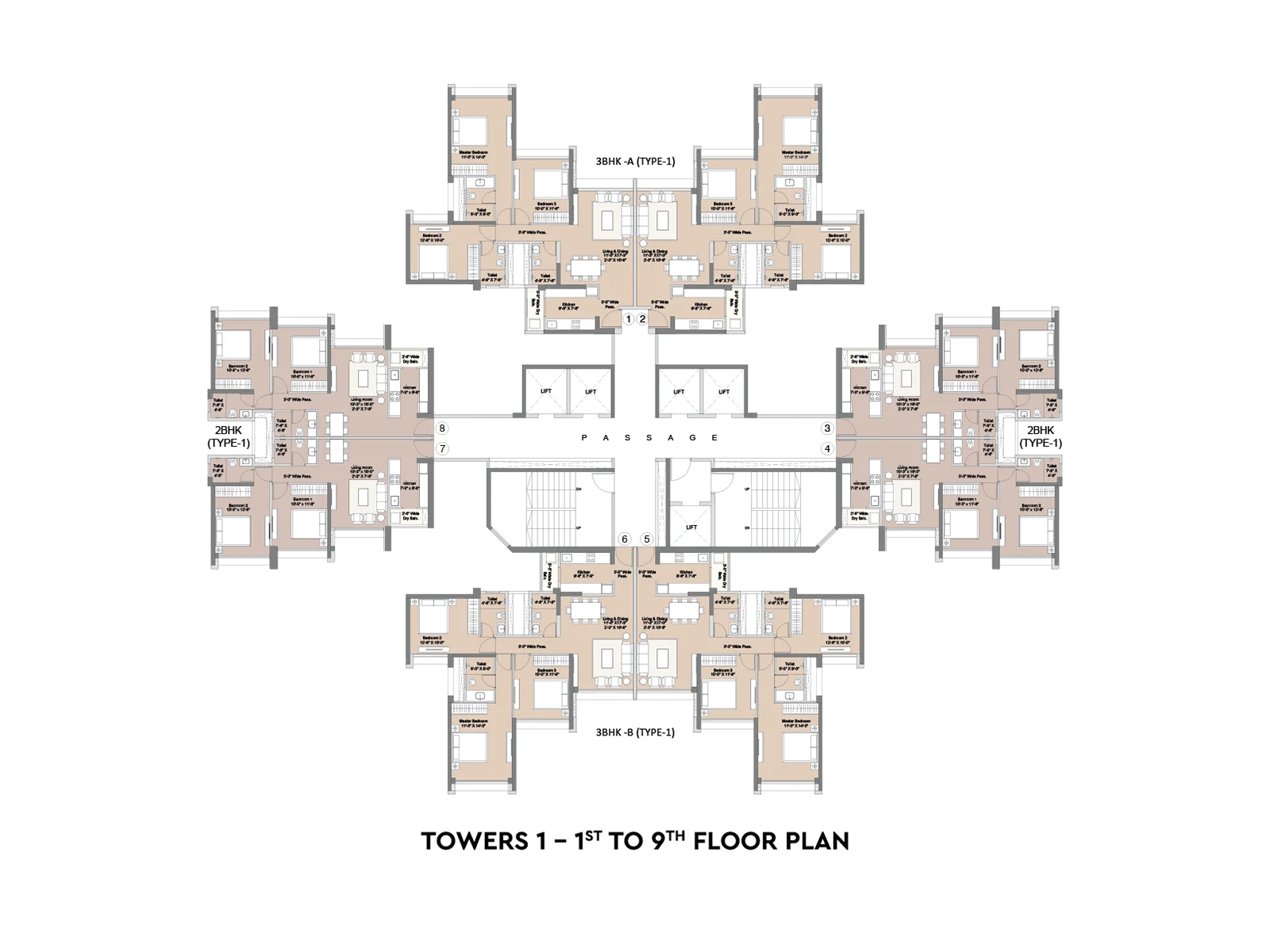 1st to 9th floor Plan