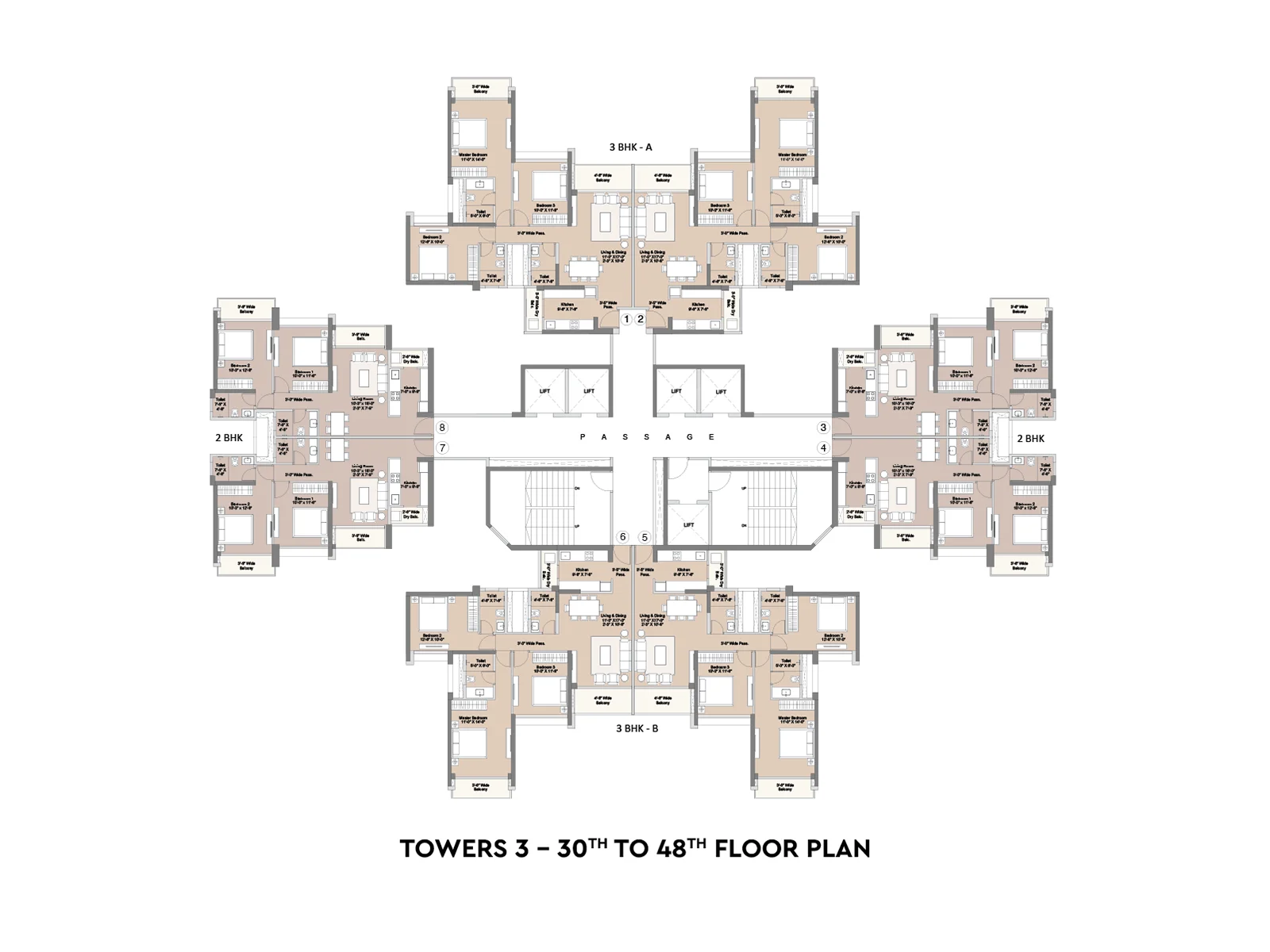 30th To 48th Floor Plan