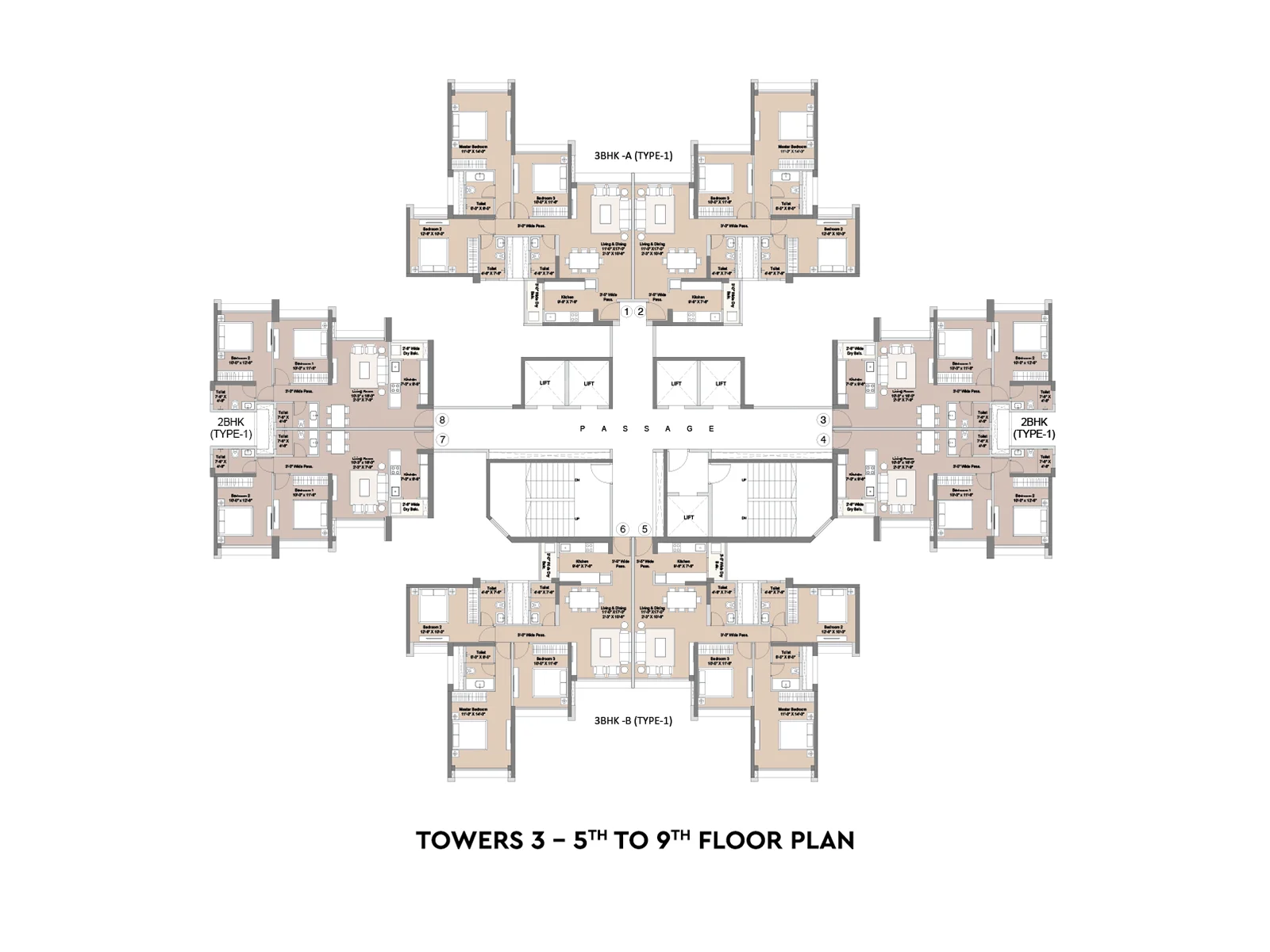 5th To 9th Floor Plan