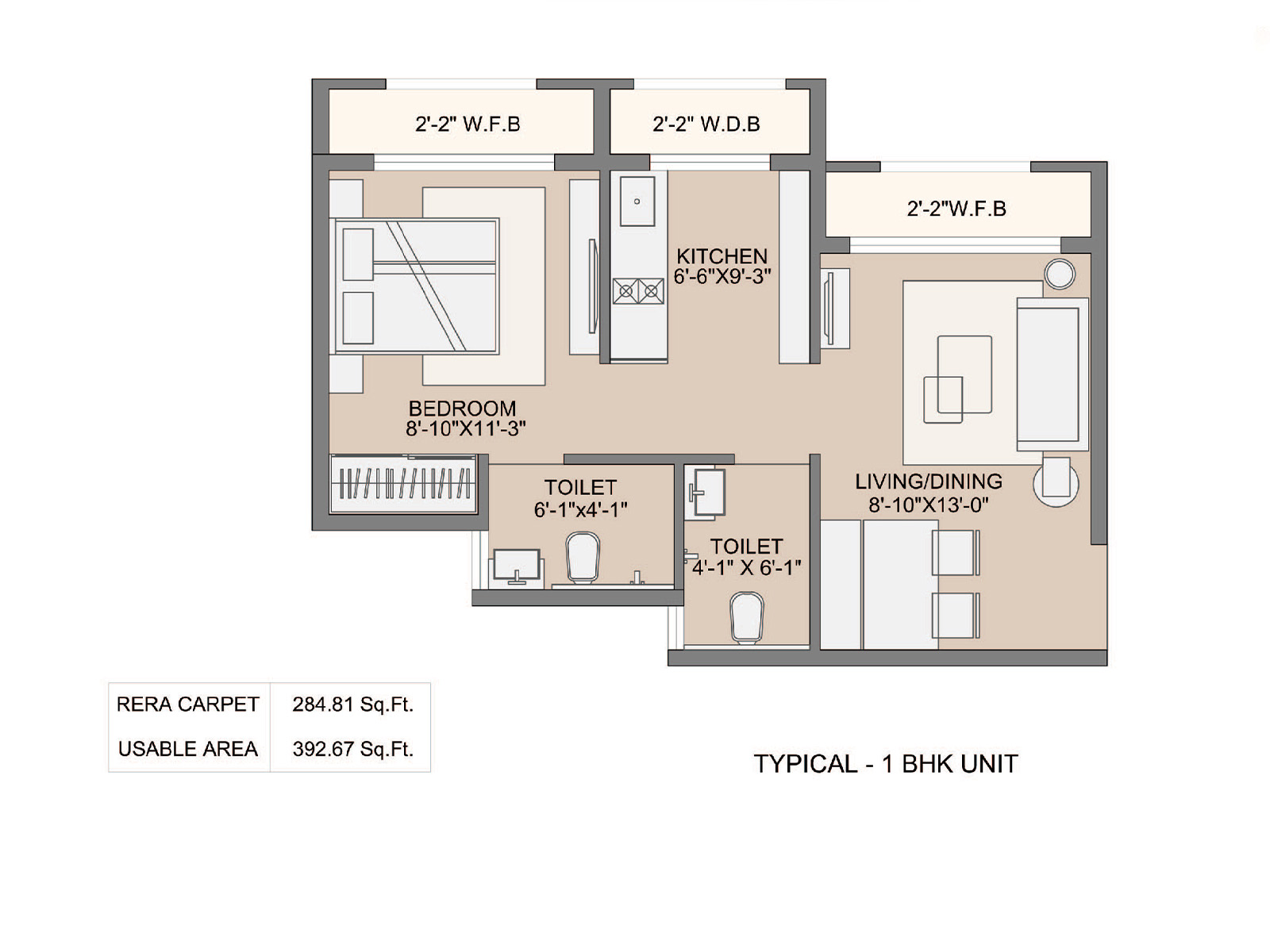 Sunteck West World Typical 1 BHK